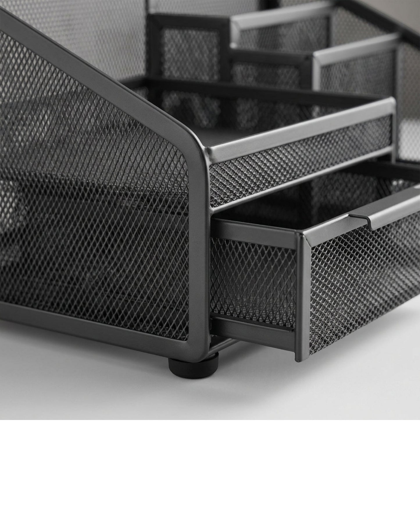 Movae Steel Mesh Desktop Organizer with 5 Storage Sections Charcoal - Detail view