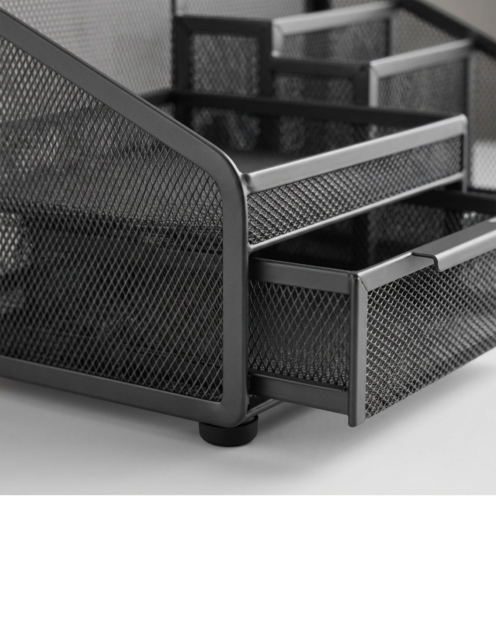 Movae Steel Mesh Desktop Organizer with 5 Storage Sections Charcoal - Detail view