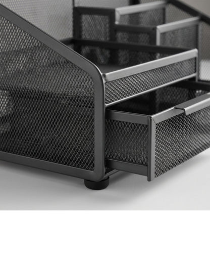 Movae Steel Mesh Desktop Organizer with 5 Storage Sections Charcoal - Detail view