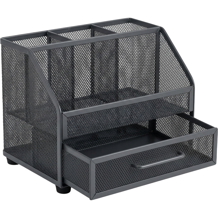 Movae Steel Mesh Desktop Organizer with 5 Storage Sections Charcoal